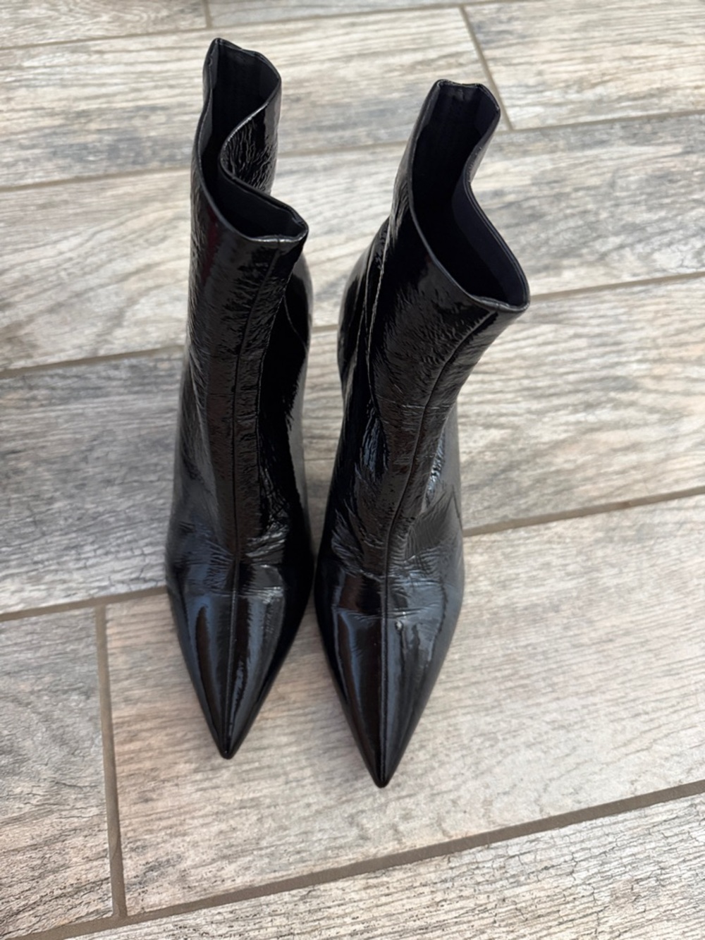 Prada Patent Leather Effect Ankle Boots - Picture 2 of 7